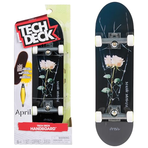 TECH DECK April Handboard, Authentic Mini Skateboard | 9x Larger than a Fingerboard, Hands Only, Authentic Graphics, Die-Cast Trucks, Skateboard Gifts for Kids & Collectors Ages 6+ - style: April