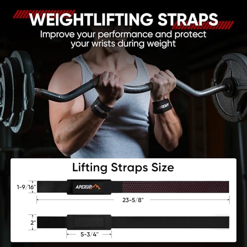 Weight Lifting Straps for Weightlifting, Lifting Wrist Straps Gym, Deadlift Strap, Anti Slip Silicone Weightlifting Strap Men Women Powerlifting, Strength Training - color: Black, size: 1 Pair