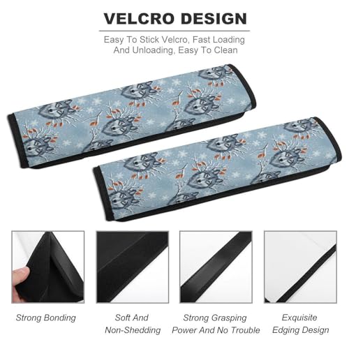 2 Pack Snow Wolves Lovers Car Seat Belt Pad Soft Padded Seat Belt Cushion for Child, Stroller Pushchair High Chair, Shock Absorption - color: Pattern 94