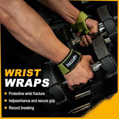 Lifting Straps for Weightlifting, Lifting Wrist Straps for Gym Strength Training, Neoprene-padded Wrist Cushion - Men & Women - color: Green