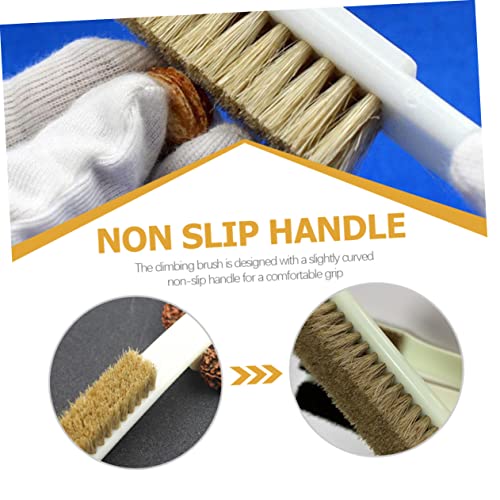 LIFKOME 2Pcs Boar Hair Climbing Brush Set for Bouldering and Rock Cleaning Sturdy Handles Outdoor Sports Cleaning Tool