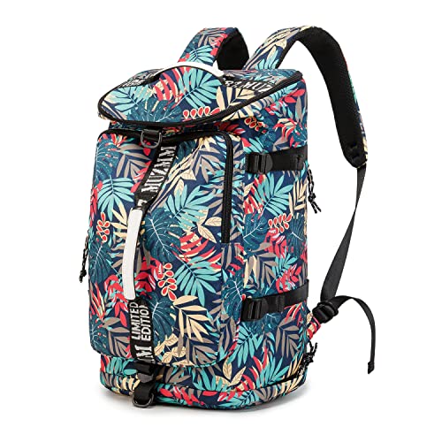 Gym Bag Duffle Backpack Suitable for Hiking,Camping, Travel 40L Large Capacity Trendy Cool Laptop Lightweight Backpack for Men and Women (Blue)… - color: Blue