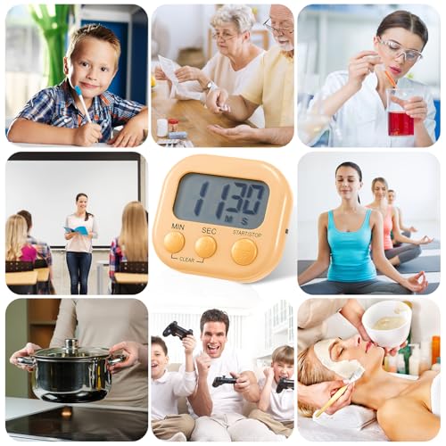 Weewooday 30 Pcs Large Classroom Timers, Magnetic Digital Kitchen Timer Bulk, Loud Alarm Electronic Countdown Stopwatch Multifunction for Classroom Office Cooking Baking Teacher Lab Gym (10 Colors) - color: 10 Colors
