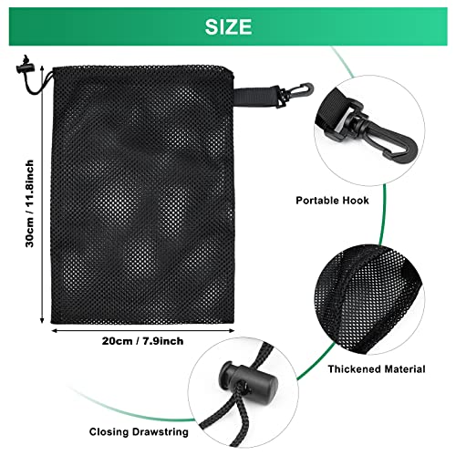 10 PCS With Clips Mesh Drawstring Bags, Portable Nylon Storage Bags for toy,Sports Storage,Outdoor activities etc. (7.9x11.8in) - size: 7.9x11.8in
