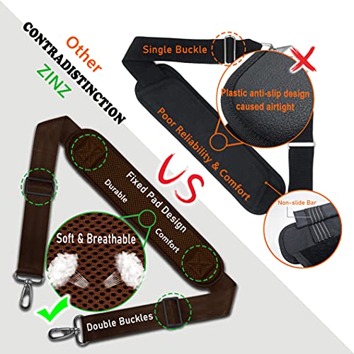 Bag Shoulder Strap, Padded Adjustable Shoulder Strap Replacement - color: Brown, size: 57"