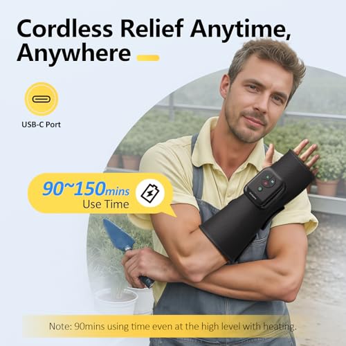 Comfytemp Air Compression Hand and Wrist Massager with Heat and Compression | Extend to Forearm, FSA Eligible HSA, Recovery for Carpal Tunnel, Tennis Elbow, Birthday Gift for Men Women (Length 13")