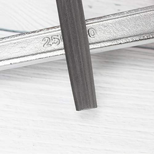 KALIM Half Round Medium Cut File, Double Cut Teeth, 6'' Length, Made of High Carbon Steel, Hand File without Handle Suitable for Wood, Metal, Sharpening, etc. - style: 6'' Half Round File