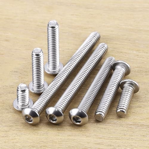 1/4-20 x 1-7/8" Button Head Socket Cap Bolts Screws, 304 Stainless Steel 18-8, Allen Hex Drive, Bright Finish, Fully Machine Thread, Pack of 25 - size: 1/4-20 x 1-7/8