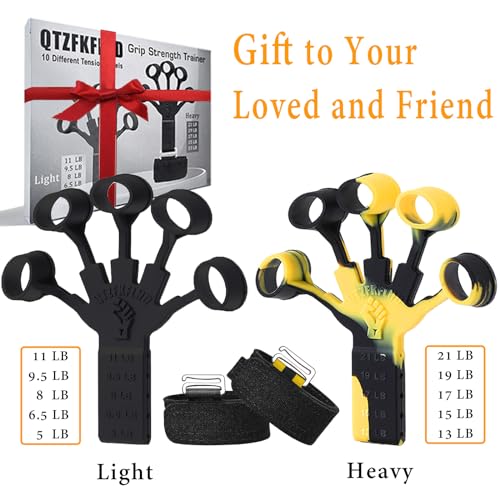 Grip Strength Trainer with Forearm Strengthener, Hand Grip Strengthener, Hand Extension Exerciser, Stress Relief Ball and Hand Grip Strengthener for Muscle Building and Injury Recover(5 PCS) - color: N-B+Yellow