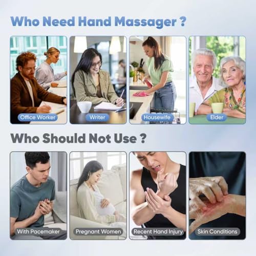 Hand Massager with Heat and Compression for Arthritis and Carpal Tunnel Relief, Finger Wrist Massager with 9 Modes & Hot Cold Therapy, Gifts for Women Men, White - color: White