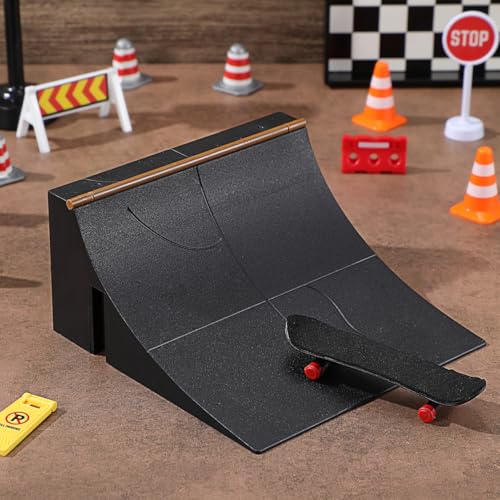 Fingerboard Park Kit Mini Finger Skateboard Ramp Obstacle Fingerboard Obstacle for Kids Skateboard Park Kit for Coordination Family Play 5.51 X 5.51 X 2.75 in