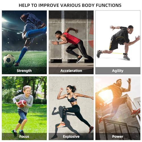 Speed Training Equipment, Resistance Bungee Band Multi-Sport Exercise Set Improve Focus Explosive Agility Power Strength Vertical Jumping Basketball Tennis Football Volleyball