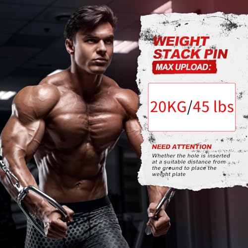 AHTAPFON Weight Stack Pin with 1 x Spring Collar,Weight Extender Pin,Fits Add 2" Weight Plates for Cable Machine,Fitness Equipment for Home Gym - size: 10×80mm-150mm-Rod