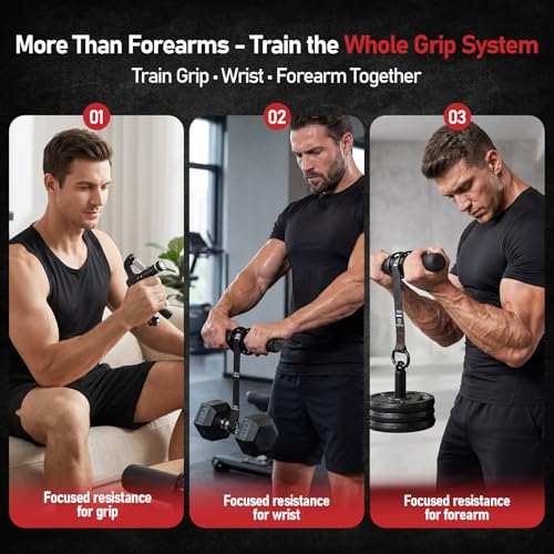 FitBeast Wrist Roller Forearm Strengthener with Grip Trainer & Loading Pin | Thicker Handles, Adjustable Resistance Grip Strength Trainer, Loading Pin Fits 1" and 2" Plates for Grip and Wrist Training