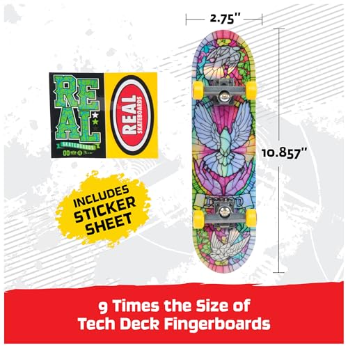 TECH DECK Real Skateboards Handboard, Authentic Mini Skateboard | 9x Larger than a Fingerboard, Hands Only, Authentic Graphics, Die-Cast Trucks, Skateboard Gifts for Kids & Collectors Ages 6+ - style: Real Skateboards