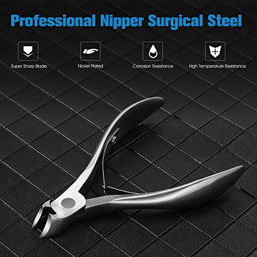 FERYES Toenail Clippers for Ingrown,Thick Toenails, 4R13 Stainless Steel Large Handle Fingernail Clipper,Nail Clipper - Silver - color: Silver