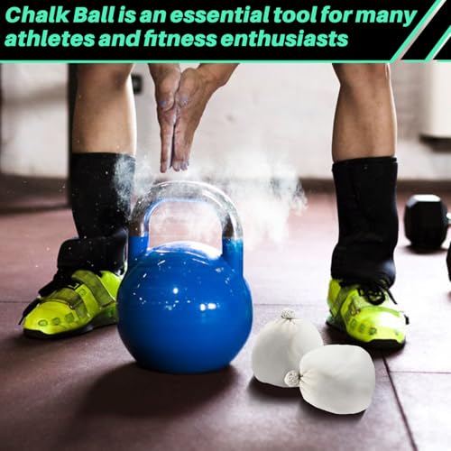RAINFLOW 2PCS Chalk Balls - Climbing Grip Lifting Chalk for Gymnastics | Gym Chalk, Magnesium Hand Chalk for Weightlifting, Rock Climbing, Bouldering, Lifting, Workout, Gym Bars & Sports Training - style: 2PCS Chalk Ball