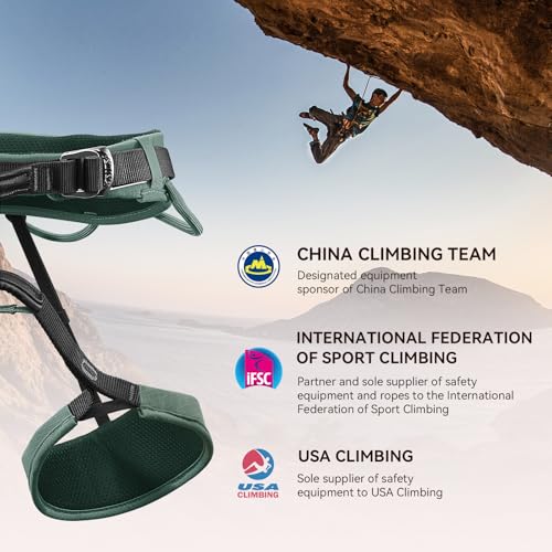 KAILAS Airo Rock Climbing Harness Men Roofing Harnesses Rescue Mountaineering Safety Belt Women Comfortable Lightweight - color: Sage Green, size: X-Large