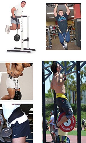 Pull-up Belt Weighted Dip Belt with Chain Double D-ring Weightlifting Back Support Strap Home Gym Equipment Waist Belt - color: Double D-ring