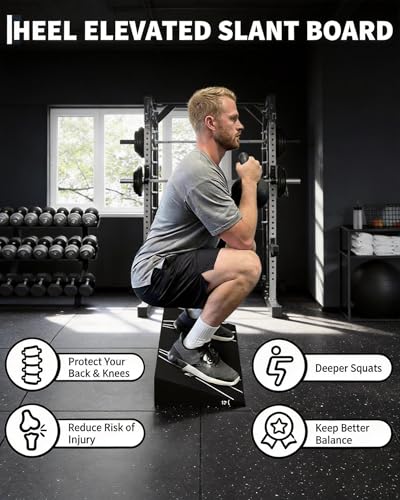 Squat ! Block - 15° Heel Elevated Slant Board for Squats, Deadlifts & Mobility | Non-Slip EVA, One-Piece Design, Extra Large Platform for Home Gym & Weightlifting