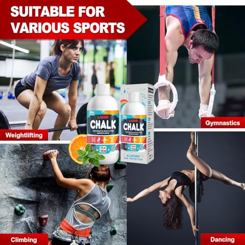 Liquid Chalk 2 oz & 12 oz, Mess-Free Gym Chalk for Lifting | Pro Grade, Quick-Drying Grip for Weightlifting, Gymnastics, Rock Climbing & Dancing - style: 5 oz
