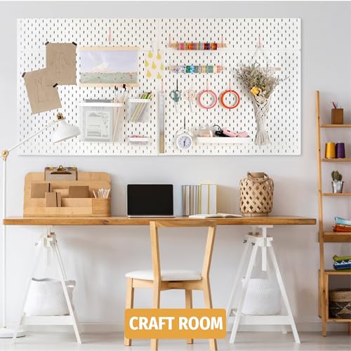 White Pegboard S Hooks for IKEA SKADIS, 16 Pack | Compatible with IKEA SKADIS Pegboard, Rust Resistant Steel Hooks, 18 lb Load Capacity for Kitchen, Office, Craft - style: White S Hook