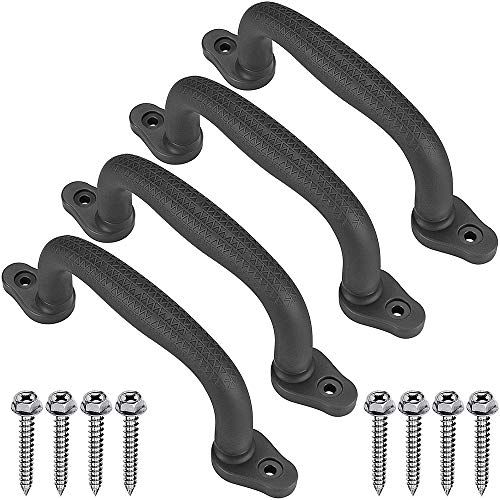 Dolibest Set of 4 Safety Playground Handles,Swing Set Kids Safety Hand Grips for Playset, Climbing Frame, Play House,Climbing Frame, Play House Handles(Black) - color: Black-4pcs