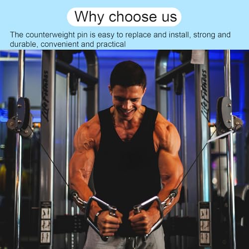 2pcs Ring Shaped Weight Stack Pin, 3/8 Inch Diameter Drop Set Pins Gym 4.4 Inch Gym Cable Machine Pins for Weight Stack Carbon Steel Loading Pin for Weight Plates Stack Extender Pin for Home Gym