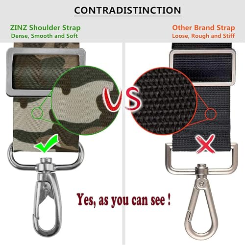 Bag Shoulder Strap, Padded Adjustable Shoulder Strap Replacement - color: Camouflage Green, size: 57"
