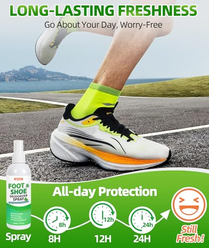 Shoe Deodorizer Spray, 5 fl. oz (2 Pack) Foot & Shoe Odor Eliminator | Powerful, Fast-Acting, Long-Lasting Foot Spray for Smelly Feet, Shoe Freshener Spray for Shoes, Gym Bags, Helmets - size: 10 Fl Oz (Pack of 1)