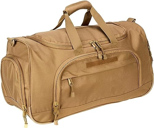 HYKING Gym Bag for Women & Men Tactical Duffle Military Weekender Work Out Lightweight Waterproof Sports Tote Shoe Pocket Tan - color: Tan