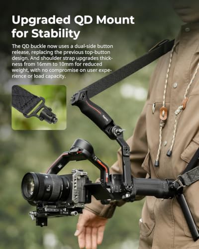 SmallRig Weight-Reducing Shoulder Strap Compatible with Sling Handle for DJI, Gimbal Belt with Upgraded QD Buckles for RS 4 / RS 4 Pro/RS 4 Mini/RS 3 / RS 3 Pro/RS 3 Mini/RS 2 - Black - style: Gimbal Handle Strap(Black)