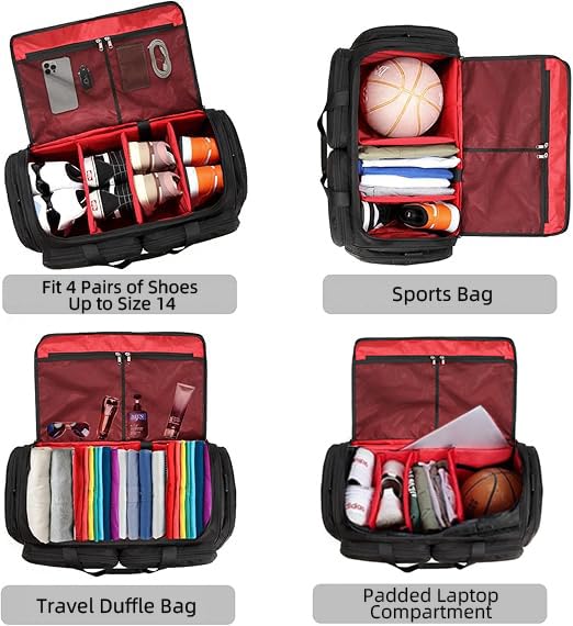 Sneaker Bag Travel Shoes Duffel Bag Men Women Gym Sport Luggage Duffle Carrying Case Bag Divider Adjustable Compartment Portable Soccer Athletic Shoes Carrier Heavy Duty Traveling Accessories