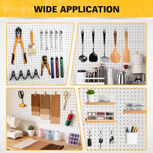 ELEAD 45-Piece Pegboard Hooks J-Hook, Silver J Hooks for Pegboard, Fits 1/8” & 3/16” Pegboards, Heavy Duty Peg Board Hooks for Hanging Keys, Retail Items & Small Tools - style: Silver J Hooks