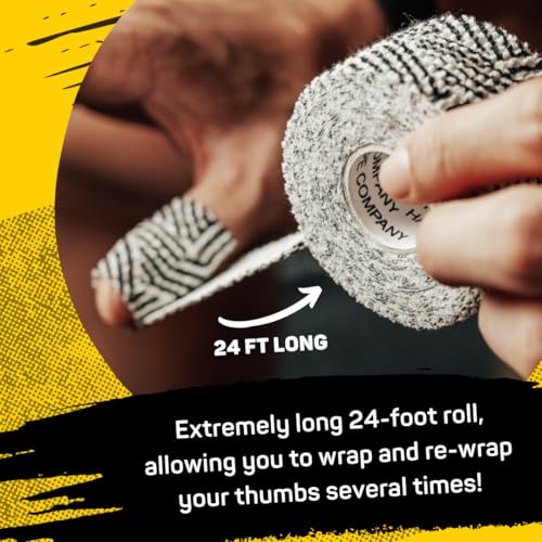 Happy Thumbs Tape - Gym & Hook Grip Tape - Thumb & Finger Protection - for Cross Training, Weightlifting, Gymnastics & More - Stretchy Adhesive Athletic Weightlifting Tape - 24 ft Long 3 Pack - color: Fire