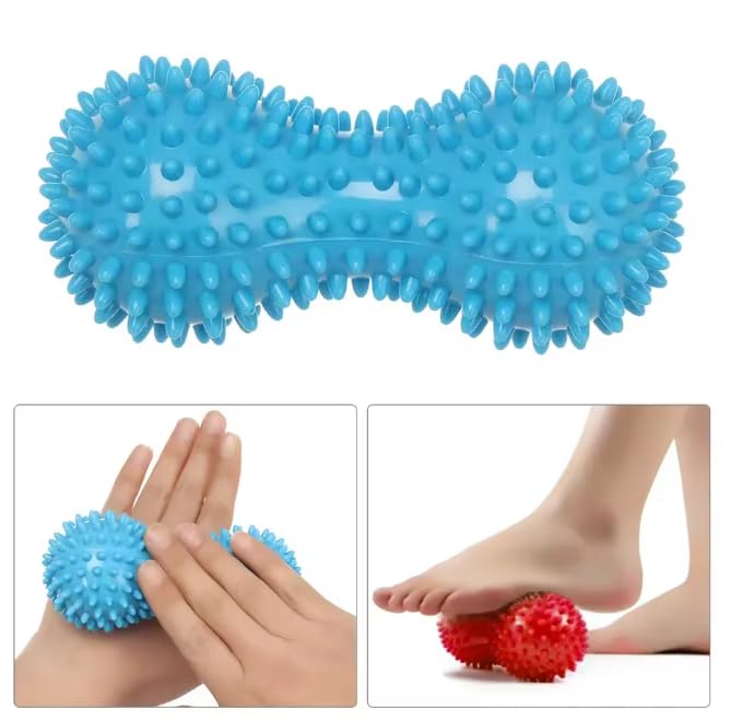 Soft Prick Massage Peanut Balls, Pressure Reflexology, Peanut Massager, Myofascial Relief for Foot Fasciitis - 1 Pack (Red)