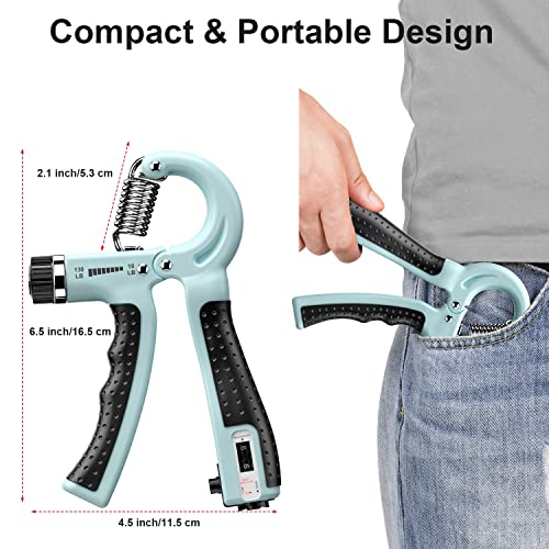 KDG Hand Grip Strengthener 2 Pack Adjustable Resistance 10-130 lbs Forearm Exerciser，Grip Strength Trainer for Muscle Building and Injury Recovery for Athletes - color: Deep Blue