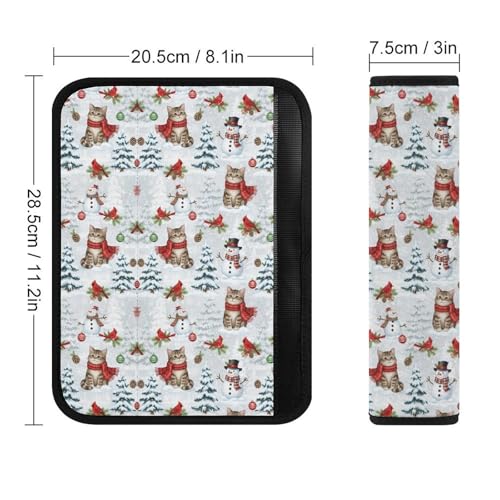2PCS Winter Cute Cat Pet Kitten Seat Belt Shoulder Pad Soft Padded Harness Pads Strap for Adults and Children, All Vehicles, Anti-Slip Pad - color: Pattern 100