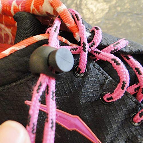 TTSAM 25 PCS Adjustable Ball Cord Lock Round Toggle Stopper Cord Stop Toggle Rope Toggle Spring Cord Clips, for Paracord, Drawstrings, Camping, Hiking, Shoelace Replacement, Sports, Backpack,Black