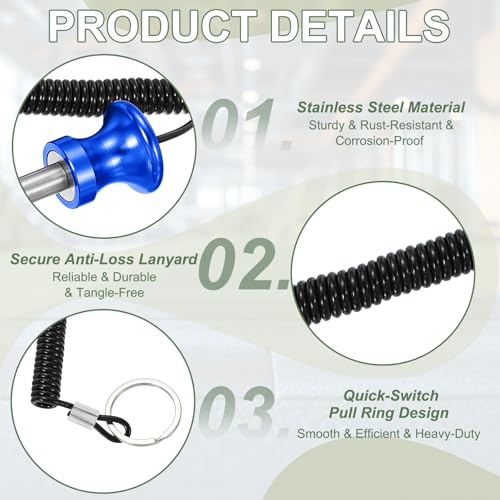 Weight Stack Pin, Weight Gym Pin Strength Training Equipment Replacement with Pull Rope for Commercial Home - color: Blue, size: 0.4 x 3.1 Inch