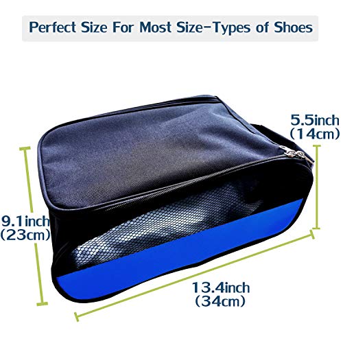 Outdoor Golf Shoes Bags Travel Shoes Bags Zippered Sport Shoes Bag (Blue) - color: Blue