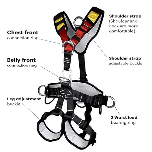 Climbing Seat Belt, Large Size Safety Belt Climbing Gear for Tree Climbing, Fire Rescue, Rappelling - color: Black2