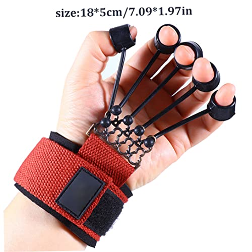 Finger Strengthener Grip Strength Trainer Finger Exerciser 60LB Finger Extensor Trainer Finger Resistance Band Finger Strengthener for Hand Red 18x5 cm