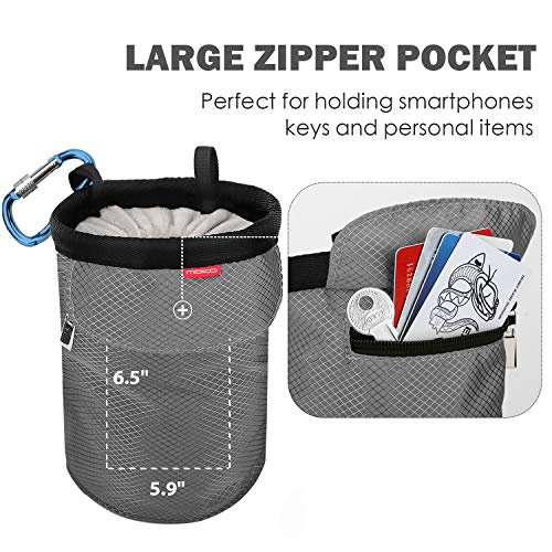Moko Rock Climbing Chalk Bag, Bouldering Chalk Pot Bucket with Adjustable Belt & Carabiner Drawstring Climbing Gear - color: Gray, style: Straight Cylinder