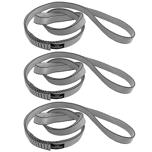 18MM Nylon Climbing Slings Runners 23 kN Strong Webbing Straps for Rock Climbing, Rappelling, Swing, Yoga Hammock etc - color: 3PCS Grey, size: 48inch/120cm
