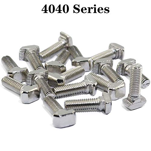 20 Pcs M8 x 20mm Thread T Slot Drop-in Bolt T-Bolt Hammer Head Bolt T Screw Stud for 4040 Series Standard 8mm T-Slot Aluminum Extrusion Profile (4040 Series) - size: 40-M8x20mm