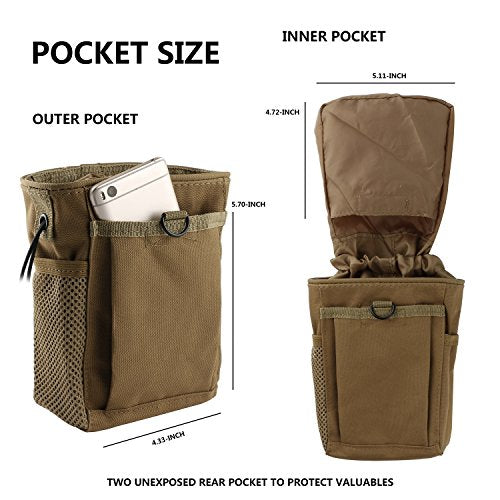 Drawstring Highend Rock Climbing Chalk Bag with a Carabiner Different Pockets for Climbing Bouldering, Gymnastics, Gym Pouch, Cross Fit and Lifting - color: Khaki