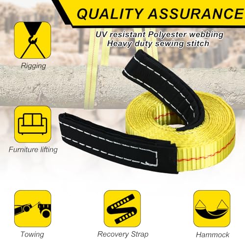 2 Pcs 10' x 2" Lifting Sling Straps Heavy Duty Web Slings Lifting Polyester Nylon Sling Web Slings Tree Saver Recovery Strap for Hoist Car Constructions Steel Trailer Outdoor Using - size: 10' X 2"