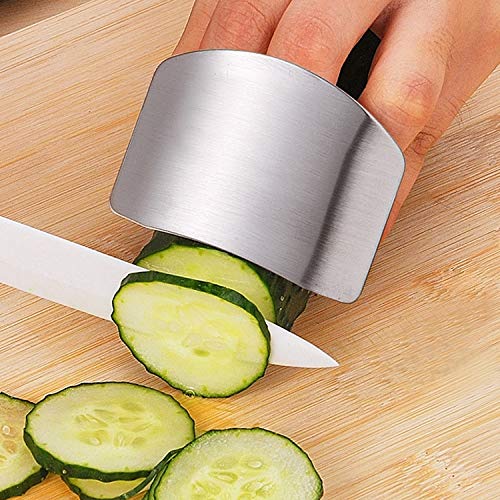 Finger Guards for Cutting Kitchen Tool, Stainless Steel Guard Protector to Avoid Hurting When Slicing and Dicing Food - 3 Pack - color: Silver 3 single finger