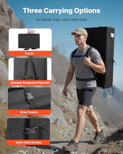 VEVOR Bouldering Crash Pad, Bi-Fold Rock Climbing Crash Pad with Adjustable Backpack Straps and Handle, Foldable Lightweight for Indoor Bouldering & Outdoor Climbing - size: 48.4 x 35.6 x 3.9 in / 1230 x 905 x 100 mm